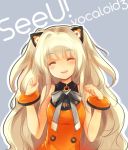  animal_ears blonde_hair bow cat_ears long_hair ope_mouth open_mouth seeu smile solo vocaloid yuki_(yukihomu) 