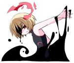  alternate_costume blonde_hair darkness ex-rumia kugelschreiber outstretched_arm red_eyes ribbon rumia smile solo the_embodiment_of_scarlet_devil touhou youkai 