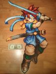  beads blue_eyes boots chrono_trigger crono dollar dollar_bill katana male photo scabbard sheath sword synbios16 weapon 