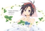  black_hair bride choker gloves happy_birthday hasu02 highres idolmaster kikuchi_makoto short_hair 