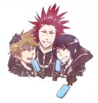  axel black_hair blonde_hair cloak closed_eyes eyes_closed facial_mark food gloves ice_cream kingdom_hearts kingdom_hearts_358/2_days red_hair redhead roxas short_hair xion_(kingdom_hearts) 