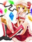  alza blonde_hair flandre_scarlet hat highres red_eyes side_ponytail solo the_embodiment_of_scarlet_devil touhou wings 