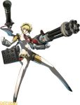  arc_system_works blonde_hair blue_eyes crossover fighting_stance gatling_gun gun higher_res_request huge_gun huge_weapon lowres missile official_art persona persona_3 persona_4 persona_4:_the_ultimate_in_mayonaka_arena robot robot_joints watermark weapon 