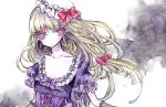  dress hair_bow miri touhou traditional_media watercolor_(medium) yakumo_yukari 