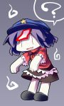  ? bad_id blue_hair geung_si hat jiangshi miyako_yoshika ofuda open_mouth outstretched_arms pale_skin short_hair skirt solo star touhou ushi zombie_pose |_| 