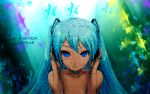  aqua_hair cait hatsune_miku headphones vocaloid 