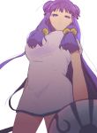  china_dress chinese_clothes face long_hair purple_eyes purple_hair ranma_1/2 shampoo_(ranma_1/2) simple_background solo squinting twintails violet_eyes 