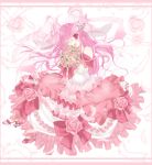  animal_ears bespectacled bouquet bow bunny_ears di_gi_charat dice dress feathers flower frills gathers glasses hair_bow hair_ornament heart long_hair open_mouth original pink pink_eyes pink_hair pink_rose rara419 red_eyes rose ruffles smile usada_hikaru wink 