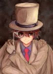  bad_id blue_eyes brown_hair cavocha detective_conan gloves hat kaito_kid kuroba_kaitou magic_kaito male monocle necktie solo top_hat 