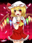  bad_id blonde_hair fang flandre_scarlet hat red_eyes solo the_embodiment_of_scarlet_devil touhou wings yuria_(kittyluv) 