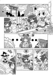  =_= anger_vein angry apron ascot bow closed_eyes colonel_aki comic detached_sleeves eating eyes_closed hair_bow hairband hakurei_reimu hat hat_bow horns ibuki_suika izayoi_sakuya kirisame_marisa konpaku_youmu long_hair maid_headdress monochrome open_mouth short_hair silent_comic skirt sweatdrop thief torii touhou witch_hat wrist_cuffs yakumo_yukari 