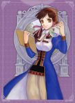  atelier_(series) atelier_lilie_alchemist_of_salburg_3 atelier_lilie_another_story bird book brown_eyes brown_hair corset dress flask hat lilie long_hair official_art ouse_kohime round-bottom_flask smile solo twintails 