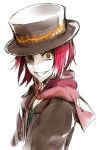  arisaka_ako c_(control) c_the_money_of_soul_and_possibility_control crazy_eyes evil_grin evil_smile grin hat hoodie looking_at_viewer male masakaki pale_skin pink_hair rough short_hair sketch smile solo top_hat yellow_eyes 