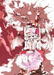  bat_wings blue_hair book dress hands_together hat red_eyes remilia_scarlet short_hair shunsei_(muratou) sitting solo touhou tree wings 