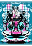  aqua_eyes aqua_hair bati15 boots garter_straps hatsune_miku headset long_hair megaphone mound_of_venus navel pigeon-toed pigeon_toed skirt solo thigh-highs thighhighs twintails very_long_hair vocaloid 