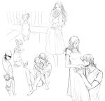  amamiya_tomoe dress family father_and_daughter hug hug_from_behind kaburagi_kaede kaburagi_t_kotetsu kaburagi_tomoe kiss mother_and_daughter nitta pregnant side_ponytail sketch tiger_&amp;_bunny 