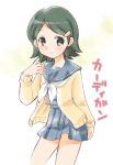 green_hair inazuma_eleven inazuma_eleven_(series) kino_aki school_uniform serafuku short_hair smile sweater usami_wataru 
