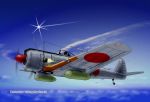  anachronism antennae atmospheric_reentry cloud drop_tank flying hayabusa_(spacecraft) military nakajima_ki-43 namesake original pilot signature sky space_craft sparkle yokoyama_kouichi 