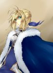  absurdres ahoge armor armored_dress blonde_hair dress fate/stay_night fate_(series) green_eyes highres nashoki ponytail saber solo 