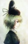  bust dress green_dress green_hair hat katari profile short_hair smile soga_no_tojiko solo tate_eboshi touhou 