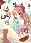  akemi_homura anja_(madoka_magica) boots charlotte_(madoka_magica) chibi curry food glass hair_ribbon hoodie kaname_madoka kyubey long_hair magical_girl mahou_shoujo_madoka_magica mami_mogu_mogu miki_sayaka miyata_(miyatami07) multiple_girls ponytail pyotr_(madoka_magica) red_eyes red_hair redhead ribbon rice sakura_kyouko shorts tomoe_mami 