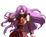  armor armpits camisia idea_factory long_hair purple_eyes purple_hair simple_background solo spectral_(series) spectral_force violet_eyes white_background 
