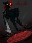  black erza_scarlet fairy_tail highres long_hair machete magic_circle red_eyes red_hair redhead solo sword weapon xxdevilxxz 