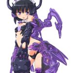  armor black_hair busou_shinki dd_(artist) doll_joints flat_chest open_mouth purple_eyes short_hair smile solo violet_eyes zilvern 