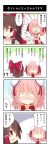  4koma beni_shake bow brown_eyes brown_hair comic crimson_shake hakurei_reimu ibara_kasen ibaraki_kasen multiple_girls pink_hair touhou translated translation_request 