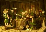  fado fairy food green_eyes headband hirumae kokiri link mido mido_(legend_of_zelda) mido_(the_legend_of_zelda) mido_(zelda) nintendo ocarina_of_time pen pointy_ears poster poster_(object) saria the_legend_of_zelda young_link 