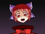  1girl creepy head headless red_eyes redhead sekibanki sharp_teeth short_hair smile solo touhou 