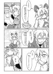  ahoge animal_ears basket blush capelet comic dress futa4192 highres jewelry monochrome morichika_rinnosuke mouse mouse_ears mouse_tail nazrin short_hair sweat tail touhou translated translation_request 
