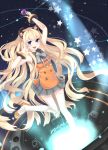  animal_ears bare_shoulders blonde_hair blue_eyes bow bracelet cat_ears cozyquilt jewelry long_hair microphone open_mouth seeu skirt smile solo star thigh-highs thighhighs very_long_hair vocaloid white_legwear zettai_ryouiki 