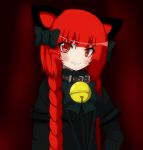  animal_ears bell bell_collar blush bow braid cat_ears collar commentary_request hair_bow highres kaenbyou_rin red_eyes redhead seo_haruto touhou twin_braids 