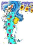  alternate_hairstyle animal_ears big_hair blue_hair capcom cat_ears fan felicia fish goldfish green_eyes japanese_clothes kimono lantern paper_fan paws ponytail ribbon solo tail tail_ribbon translation_request uchiwa vampire_(game) yukata 