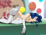  artist_request big_hair blue_hair capcom cat claws closed_eyes eyes_closed felicia fur lying paws sleeping solo source_request vampire_(game) yamasaki_moheji 