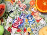  aino_minako bishoujo_senshi_sailor_moon hino_rei kino_makoto mizuno_ami orange waitress watermelon wink 