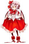  alternate_costume bat_wings black_legwear blouse bow bowtie cuffs frills gloves hat high_heels lace lavender_hair pale_skin pantyhose red_eyes remilia_scarlet ribbon sapari shoes short_hair short_sleeves simple_background skirt_hold solo touhou wings 