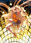  animal_ears antimo blonde_hair closed_eyes eyes_closed highres long_hair open_mouth seeu singing skirt solo thigh-highs thighhighs very_long_hair vocaloid zettai_ryouiki 