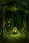  blonde_hair firefly forest link lowres nature nintendo sitting solo the_legend_of_zelda tree tubumi young_link 