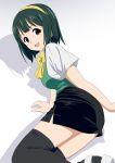  green_hair hairband idolmaster on_side otonashi_kotori ponnetsu short_hair thigh-highs thighhighs 