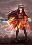  highres hinomoto_oniko horns japanese_clothes kimono long_hair magu_(mugsfc) naginata oni_mask onico original polearm red_eyes sandals thigh-highs thighhighs utau weapon 