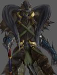 capcom diablos_(armor) gauntlets horns monster_hunter norihiro_(tsu-mukimuki) rathalos_(armor) spikes strap weapon 