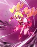  :o angry bad_id blonde_hair boots choker cure_peach dress earrings fighting_stance fresh_precure! hair_ornament hairpin heart jewelry keino_(midorinoko) long_hair magical_girl midorinoko momozono_love open_mouth pink_eyes precure solo twintails wrist_cuffs 