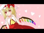  blonde_hair dotera dotera-otoko fingersmile flandre_scarlet hat letterboxed red_eyes side_ponytail solo the_embodiment_of_scarlet_devil touhou wings 