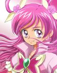  brooch butterfly cure_dream earrings face flower hair_rings jewelry long_hair magical_girl pink pink_eyes pink_hair pink_rose precure rose shijoh shijou_yukimasa smile solo yes!_precure_5 yumehara_nozomi 