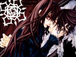  black_hair brown_hair dress jpeg_artifacts kuran_kaname long_hair short_hair vampire yuuki_cross 