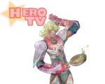  barnaby_brooks_jr blonde_hair cooking english fried_rice frying_pan green_eyes male power_armor power_suit sippouseven solo superhero tiger_&amp;_bunny 