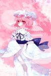  cherry_blossoms ghost hitodama japanese_clothes pink_eyes pink_hair saigyouji_yuyuko short_hair touhou triangular_headpiece 