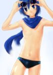  blue_eyes blue_hair goggles goggles_on_head highres kaito male project_diva project_diva_2nd scarf short_hair speedo swimsuit tamago_(irahai) vocaloid 